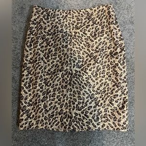 Loft Cotton Leopard Print Skirt